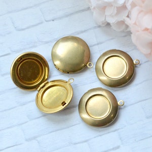 20MM Round Locket Photo Locket 12MM Setting Charm Pendant Raw Brass