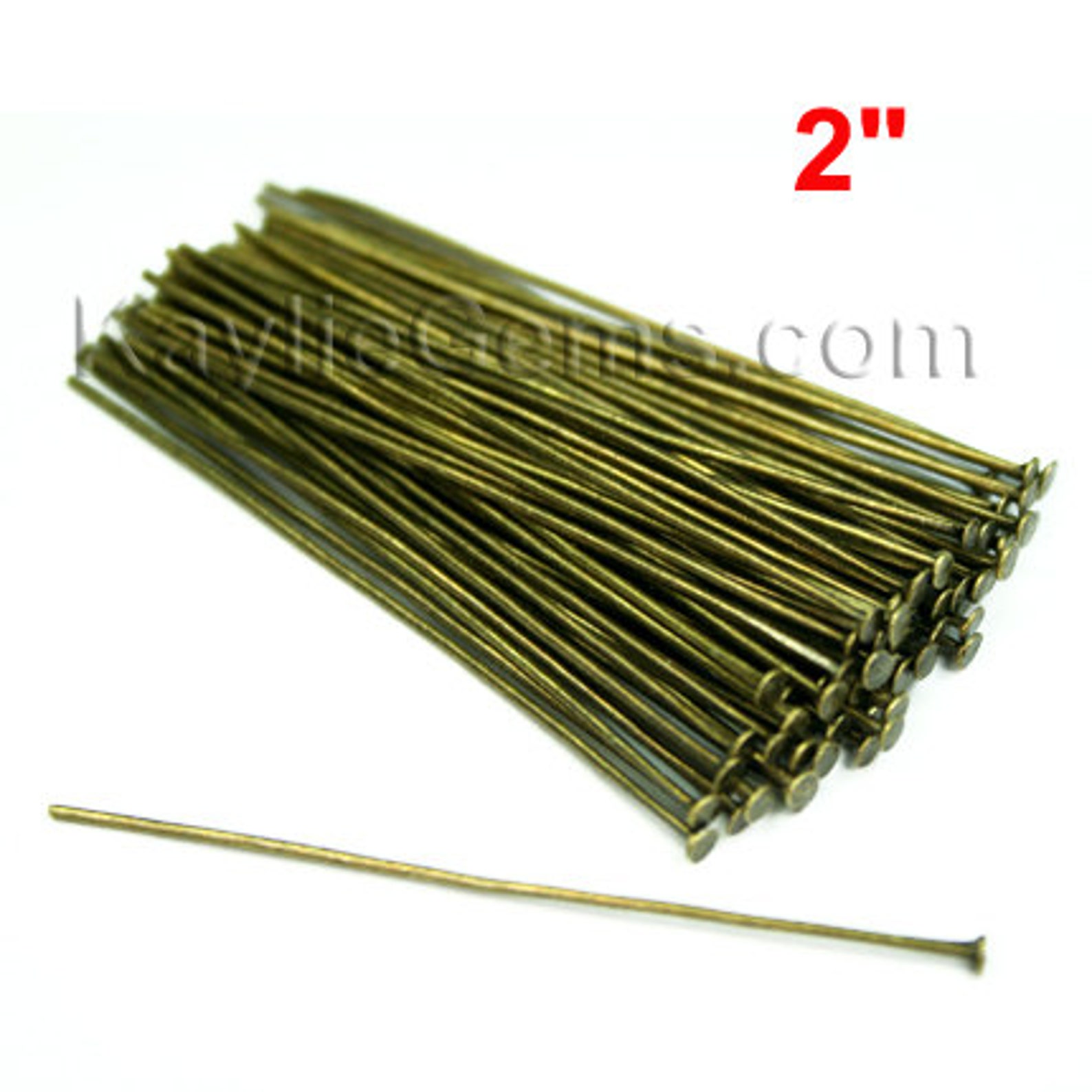 100pcs Flat Head Pins 20 Gauge 2 Inches 50mm Heavy Strong, Silver, Gold ...