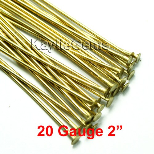Raw Brass Head Pins 50mm 2 Inches 20 Guage Heavy Strong Etsy