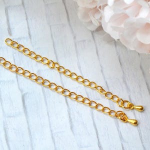 Chain Necklace Ends Extender Extension Drop Droplet Extender Soldered Brass, 2.5 Inches Long - Gold