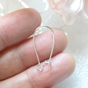 1 Inch 26mm Kidney Earring wires Ear Wire Ear Hook Silver Plated Earwires