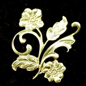 Raw Brass Filigree Stamping Flower Decor Ornate Ornament Jewelry Finding Premium Quality USA G5953 -2pcs