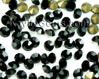Rhinestone Chaton SS20  Machine Cut Pointed back Foiled - Jet Black -36 pcs