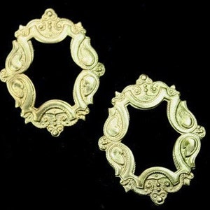 Marco de estampado de filigrana victorian raw brass USA Calidad premium - FG178 - 2pcs