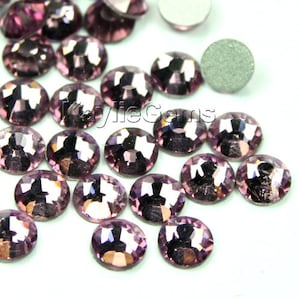 Flat Back Rhinestone Crystal Non-Hotfix Glue On SS6/2mm, SS8/2.4mm, SS10/2.8mm, SS12/3mm, SS16/4mm, Lt. Amethyst - Pick your size