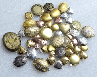 Sale - 50 Pieces Assorted Lockets Lot various sizes and styles Limited Offer