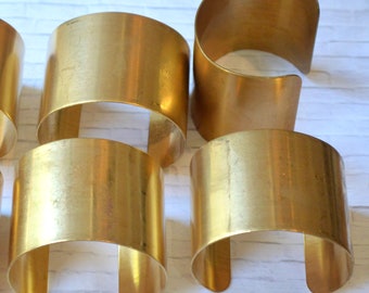 Sale - 4 pcs Cuff Bracelet 2 Inches 2" 2 Inch Plain Smooth Straight Wall Raw Brass Premium Quality Made in USA