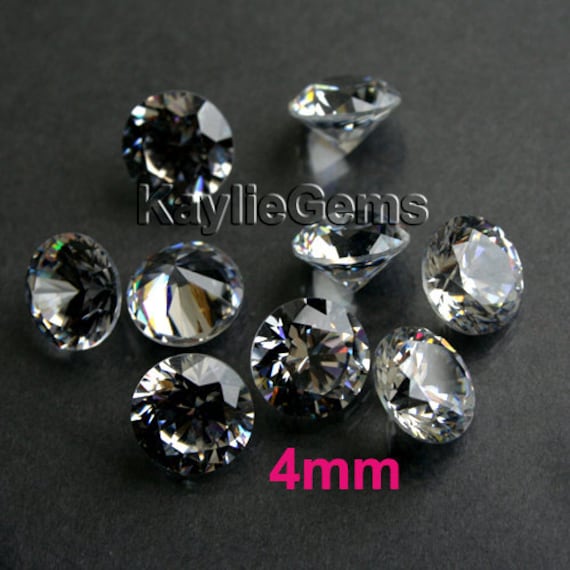 AAAAA 4mm Round Cubic Zirconia Loose Stone CZ Diamond Brilliant