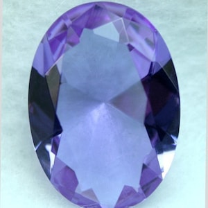 Glass Jewel Oval 22x30mm Large Faceted Diamond Cut Pointed Back Unfoiled - Violet BV21 - 1 piece