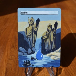 Carta MTG Altered Art pintada a mano – Tierras básicas – Carta individual – Magic: The Gathering