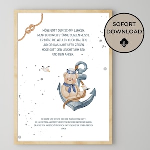 Regalo de bautismo | Confirmación | Bendición de los niños | ahijado | Regalo de bautismo | Descarga instantánea | Póster infantil | Versículo de la Biblia | Idea de regalo | Bautismo