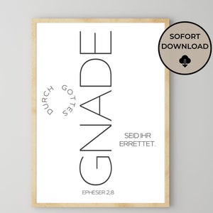 Picture Bible Verse | Christian Poster & Bible Verse Prints for Instant Download | Digital Wall Art Encouraging Sayings By God&#39;s Grace