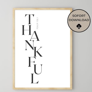 Christian Picture | Modern Christian Poster & Bible Verse Prints for Instant Download | Digital Wall Art Encouraging Sayings Thankful