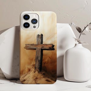 Rustic Wooden Cross Phone Case for iPhone, Samsung Galaxy, Google Pixel | Inspirational Christian Design | Durable Protective Cover