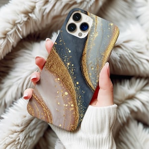 Blush Pink and Gold Marble Phone Case for iPhone Samsung Galaxy Google Pixel Elegant Luxury Fluid Art Design Stylish Metallic Swirl Cover