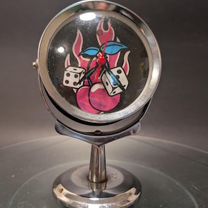 Vintage Chrome Atomic Freestanding Wind-up Alarm Clock