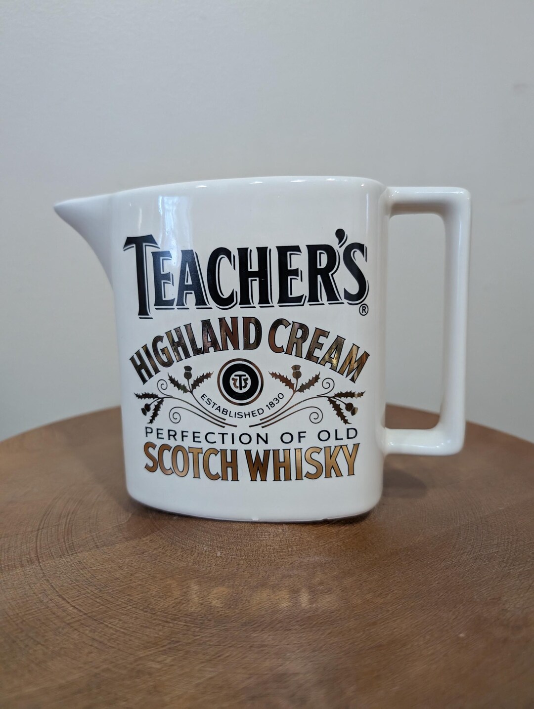 Vintage Teacher's Whisky Jug: Highland Cream Ceramic Pitcher, Cornwall ...
