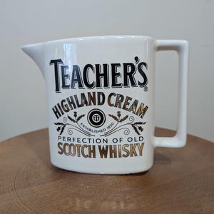 Vintage Teacher’s Whisky Jug | Bar Water Jug | Highland Cream Ceramic Pitcher | Made in Cornwall | Pubware | Scotch Bar Collectible
