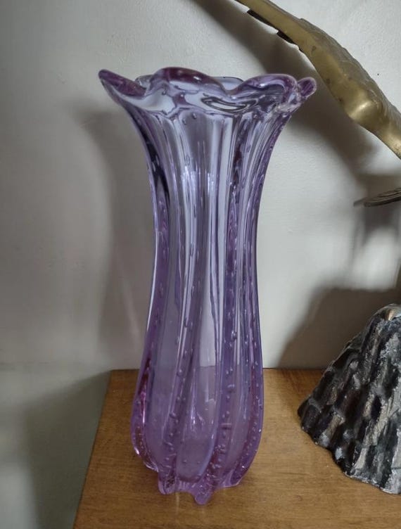 工芸品 Murano Glass Vase (Purple) Vase Jar Purple - Sommerso - Original Murano Glass OMG