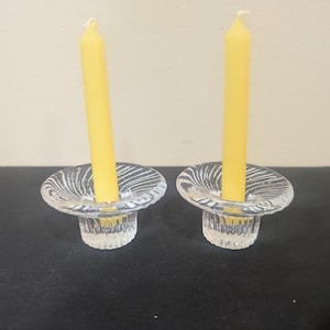 Iittala Poppa Candle Holders | Pair of Finnish Glass Holders | Midcentury Modern Decor | Scandinavian Design | Vintage Iittala