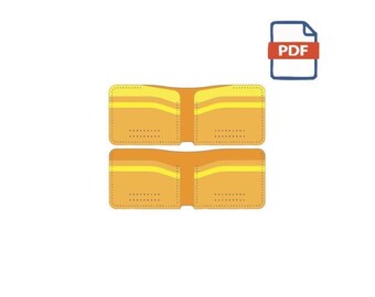 Nowoczesny wzór portfela dwuskładanego w formacie PDF – smukły skórzany szablon portfela – A4 1:1 – ścieg 3,85 mm