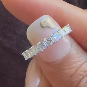 Princess Lab Grown Diamond 1.05ctw Half Eternity Band Trouwring Jubileumring Dames