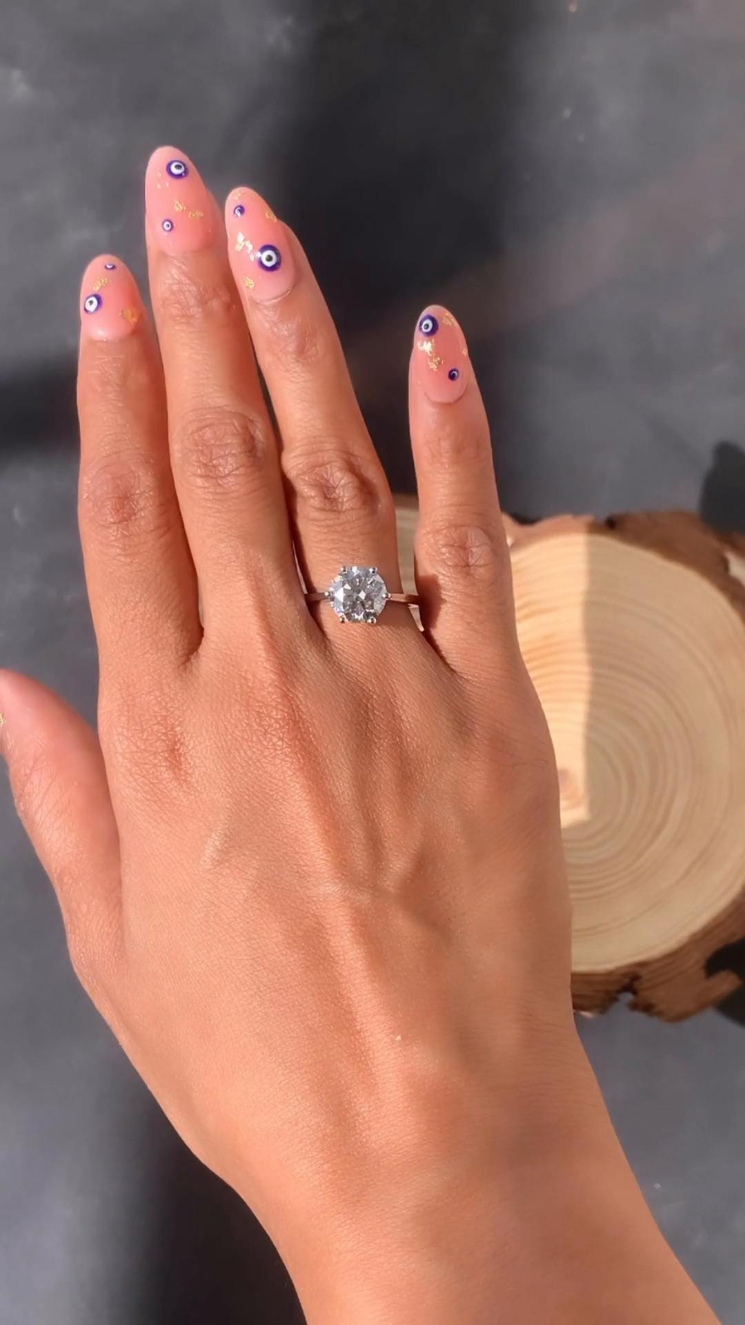 2.51 CT I VS2 Round Cut Lab Grown Diamond Solitaire Engagement Ring | IGI Certified Platinum & Gold