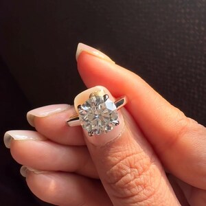 2.69 CT Round Lab Grown Diamond Solitaire Engagement Ring: IGI Certified Platinum or Gold