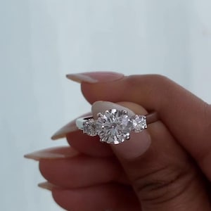1.55 CT Round Lab Grown Diamond Engagement Ring: Platinum or Gold, IGI Certified