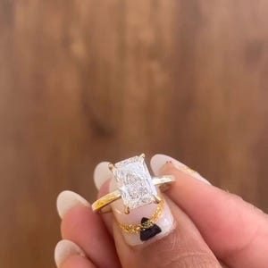 2.27 Carat Radiant Cut Lab Grown Diamond Hidden Halo Engagement Ring