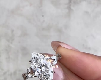 2.55 CT Marquise Lab Grown Diamond Solitaire Engagement Ring: IGI Certified Platinum or Gold