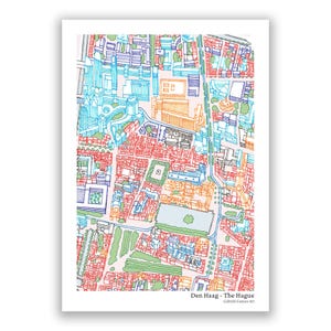 Petite carte dessinée à la main de La Haye