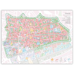 Grande carte d'Utrecht dessinée à la main