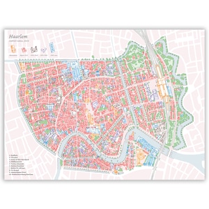Grande carte dessinée à la main de Haarlem