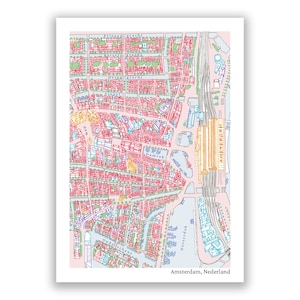 Petite carte d'Amsterdam dessinée à la main