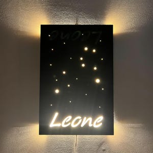 Zodiac Sign Light Up Picture - Wood Engraving with LED Lights - Astrology Home Decoration - Leo, Virgo, Libra, Scorpio