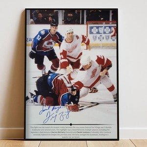 Poster di hockey su ghiaccio con cornice, poster sportivo estetico, poster di hockey su ghiaccio, regalo per gli amanti dell'hockey su ghiaccio, iconica lotta di hockey su ghiaccio