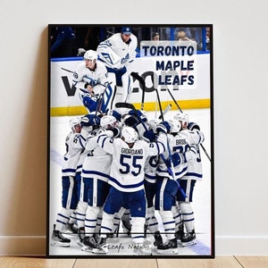 Toronto Maple Leafs Team Poster mit Rahmen, Ästhetisches Sport Poster, Eishockey Poster, Toronot Maple Leafs Fan Artikel,