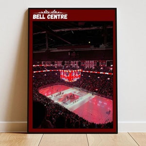 Poster dello stadio Bell Centre con cornice, poster di hockey su ghiaccio, poster estetico, regalo per gli amanti dell'hockey su ghiaccio, poster sportivo