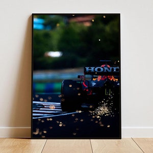 Cartel estético de Red Bull con marco, cartel de Fórmula 1, estética de F1, regalo amante de la Fórmula 1, estética de Red Bull F1
