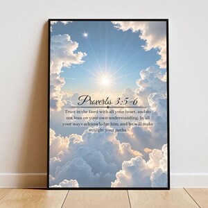 Poster religioso cristiano, poster dei Proverbi, regalo cristiano, regalo di fede, poster motivazionale religioso