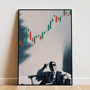 Poster stock di Patrick Bateman su carta opaca con cornice, poster motivazionale del mercato azionario per trader, poster del film "American Psycho"