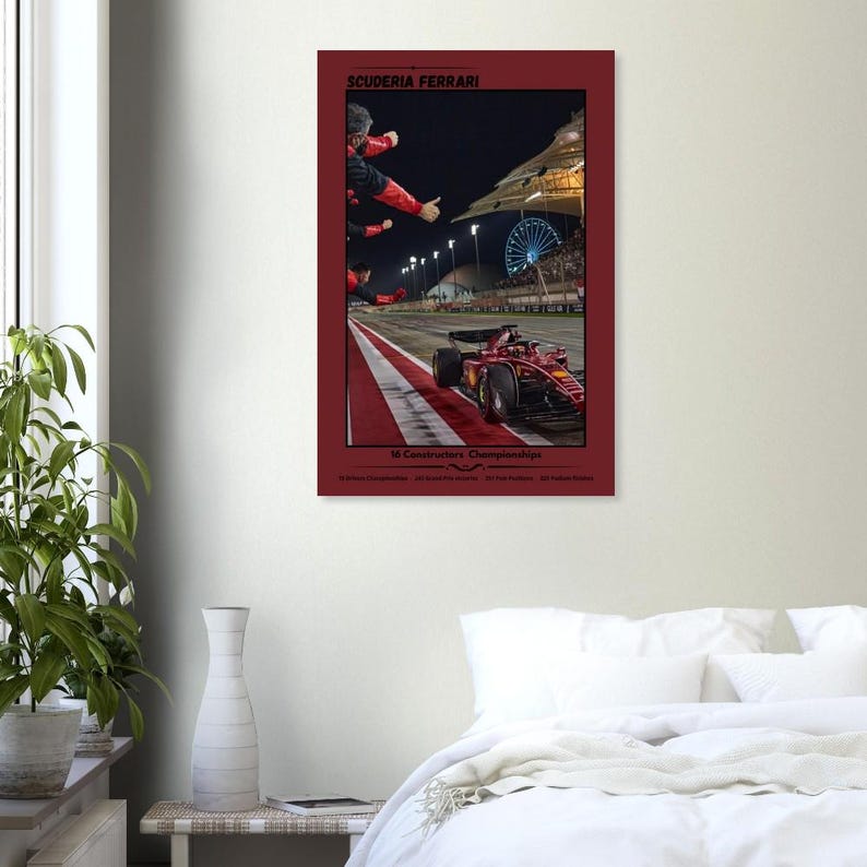 Ferrari F1 Team Poster With Frame, Formula 1 Poster, F1 Aesthetics ...