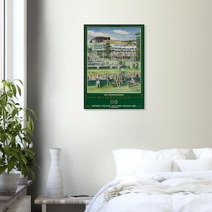 Póster de tenis de Wimbledon con marco, póster de Wimbledon, torneo de tenis, regalo para amantes del tenis, decoración de pared deportiva, impresión de tenis 50x70 cm / 20x28″
