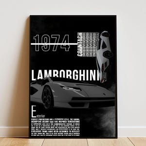 Lamborghini Poster with Frame, Car Poster, Gift for Car Lovers, Lamborghini Fan Poster, Hyper Car Poster, Super Car Print