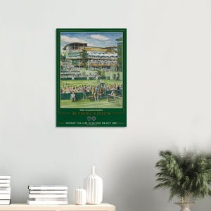 Póster de tenis de Wimbledon con marco, póster de Wimbledon, torneo de tenis, regalo para amantes del tenis, decoración de pared deportiva, impresión de tenis imagen 7