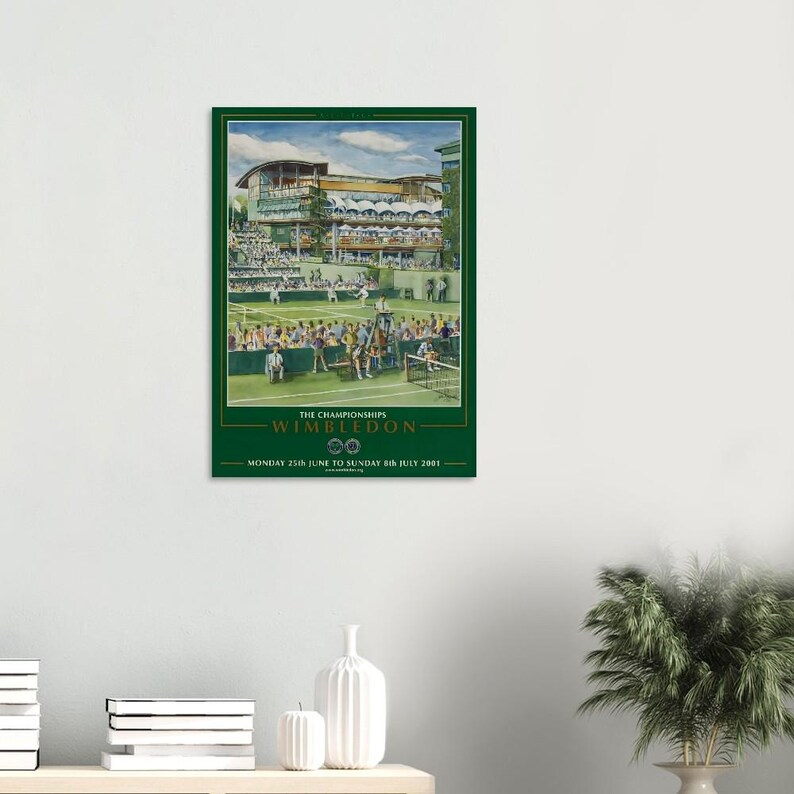Póster de tenis de Wimbledon con marco, póster de Wimbledon, torneo de tenis, regalo para amantes del tenis, decoración de pared deportiva, impresión de tenis imagen 7