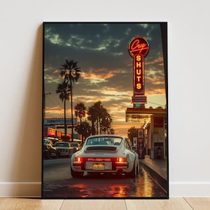 Poster Porsche con cornice, poster auto, regalo per amanti delle auto, poster per fan Porsche, poster Hyper Car, stampa Super Car