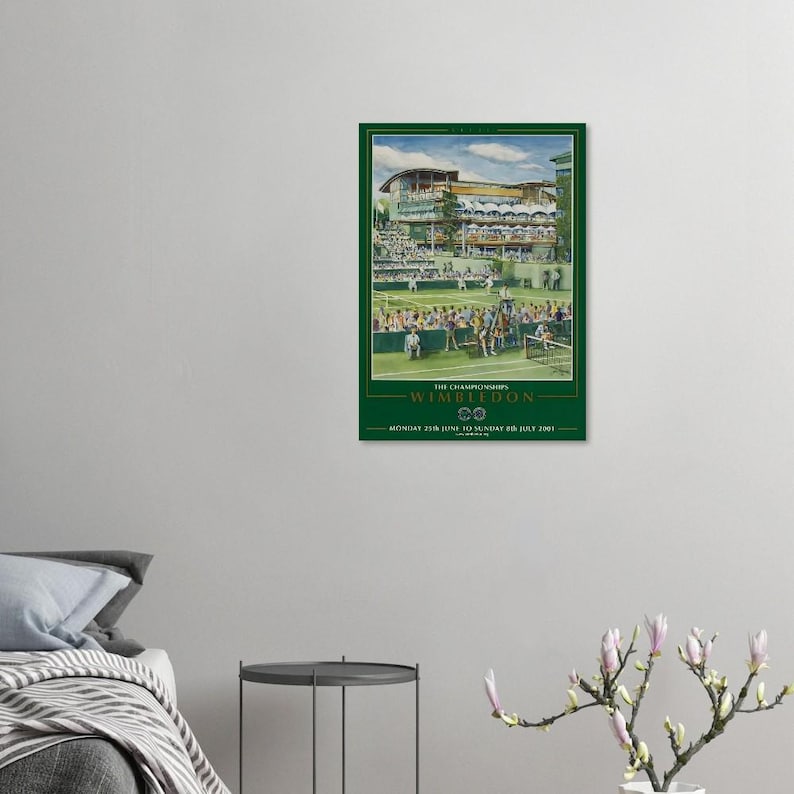 Póster de tenis de Wimbledon con marco, póster de Wimbledon, torneo de tenis, regalo para amantes del tenis, decoración de pared deportiva, impresión de tenis imagen 10