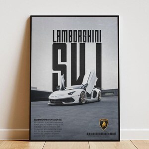 Poster Lamborghini SVJ con cornice, poster auto, regalo per amanti auto, poster fan Lamborghini, poster Hyper Car, stampa Super Car